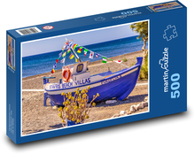 Barevná rybářská loď na Krétě Puzzle 500 - 46x30 cm