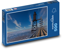 Stalowa latarnia morska na Morzu Północnym Puzzle 500 elementów - 46x30 cm