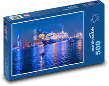 Kreuzfahrtschiffe in Hamburg Puzzle 500 Teile - 46 x 30 cm
