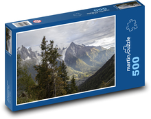 Hory, stromy, příroda Puzzle 500 dílků - 46 x 30 cm