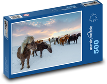 Isländische Pferdeherden Puzzle 500 Teile - 46 x 30 cm