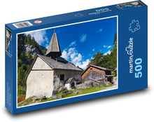 Church, countryside, mountains Puzzle of 500 pieces - 46 x 30 cm 