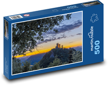 Deutschland – Schloss Trifels bei Sonnenuntergang Puzzle 500 Teile - 46 x 30 cm