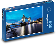 Tower Bridge v noci - Velká Británie Puzzle 500 dílků - 46 x 30 cm