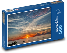 Slunce zapadající za mořskou hladinou Puzzle 500 dílků - 46 x 30 cm