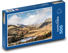 Horské jezero v údolí Puzzle 500 - 46x30 cm