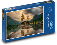 Lake with an island and trees Puzzle of 500 pieces - 46 x 30 cm 