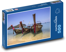 Drevené lode v Thajsku Puzzle 500 dielikov - 46 x 30 cm 
