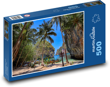 Palmy na pláži v Thajsku Puzzle 500 dílků - 46 x 30 cm