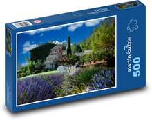Dům, zahrada, levandule Puzzle 500 dílků - 46 x 30 cm