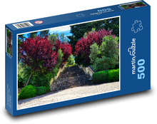 Romantická zahrada se schodištěm Puzzle 500 dílků - 46 x 30 cm