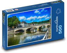 Historische Brücke über den Fluss - Frankreich, Aveyron Puzzle 500 Teile - 46 x 30 cm