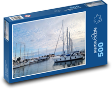 Sailboat port in the early evening calm Puzzle of 500 pieces - 46 x 30 cm 