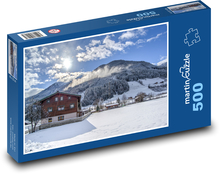 Komfort zimowy w górach Alp Puzzle 500 elementów - 46x30 cm