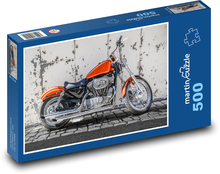 Motocykl w stylu Orange Chopper Puzzle 500 elementów - 46x30 cm