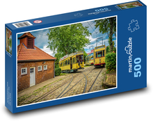 Stare tramwaje na szynach Puzzle 500 elementów - 46x30 cm