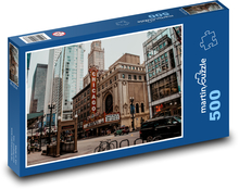 Śródmieście Chicago i Chicago Theatre Puzzle 500 elementów - 46x30 cm