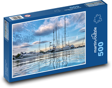 Prístav, lode Puzzle 500 dielikov - 46 x 30 cm