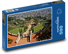 Ogrody na patio z widokiem na miasto Puzzle 500 elementów - 46x30 cm