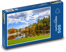 Podzim, jezero Puzzle 500 dílků - 46 x 30 cm