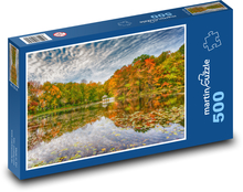 Podzim, jezero, příroda, park Puzzle 500 dílků - 46 x 30 cm