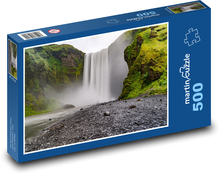 Vodopád, rieka, útes Puzzle 500 dielikov - 46 x 30 cm 