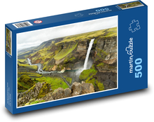 Wodospad w kanionie Islandii Puzzle 500 elementów - 46x30 cm