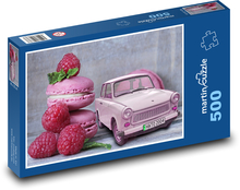 Retro toy car and raspberry macaroons Puzzle of 500 pieces - 46 x 30 cm 