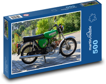 Motocykl - zielony weteran Puzzle 500 elementów - 46x30 cm