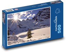 Horská krajina pod snehom Puzzle 500 dielikov - 46 x 30 cm 