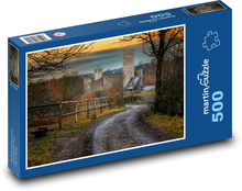Herbst, Straße, Burg Puzzle 500 Teile - 46 x 30 cm