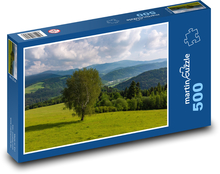 Baum, Birke, Wiese Puzzle 500 Teile - 46 x 30 cm