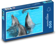 Delfíny v bazéne Puzzle 500 dielikov - 46 x 30 cm 