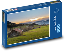Domek, łąka górska Puzzle 500 elementów - 46x30 cm