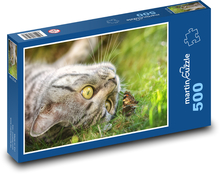 Kot i motyl Puzzle 500 elementów - 46x30 cm