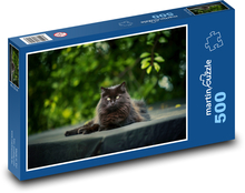 Mačka - čierna, zviera Puzzle 500 dielikov - 46 x 30 cm 