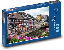 Ulice - domy, řeka Puzzle 500 dílků - 46 x 30 cm