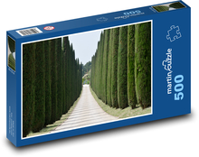 Cyprusy - stromy, cesta Puzzle 500 dielikov - 46 x 30 cm 