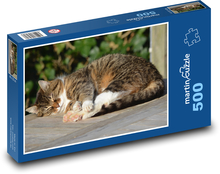 Kočka - zvíře, spánek Puzzle 500 dílků - 46 x 30 cm