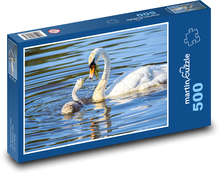Labuť - vták, voda Puzzle 500 dielikov - 46 x 30 cm 