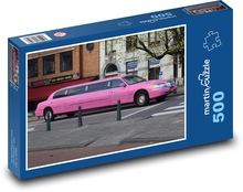 Limuzína - auto, růžové Puzzle 500 dílků - 46 x 30 cm