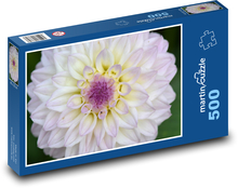 Jiřina - biela, kvet Puzzle 500 dielikov - 46 x 30 cm