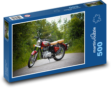 Czerwony motocykl na drodze Puzzle 500 elementów - 46x30 cm