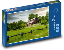 Louka - stodola, venkov Puzzle 500 dílků - 46 x 30 cm