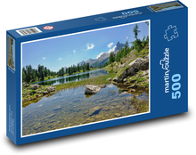 Přírodní scenérie - jezero, hory, příroda Puzzle 500 dílků - 46 x 30 cm