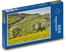 Frühling - Natur, Blumen, Bäume Puzzle 500 Teile - 46 x 30 cm