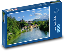 Mesto na brehu rieky Puzzle 500 dielikov - 46 x 30 cm 