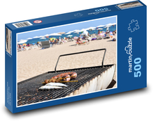 Grilování - klobása, pláž Puzzle 500 dílků - 46 x 30 cm