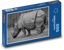 Nashorn - Tier, Säugetier Puzzle 500 Teile - 46 x 30 cm