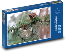 Modřín - šišky, jehličí Puzzle 500 dílků - 46 x 30 cm